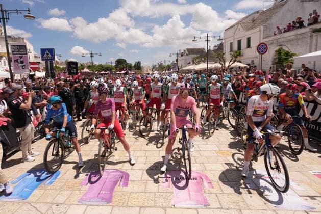 Flag before the start during the stage 4 of the Giro d™Italia from Alberobello (Pietramadre) to Lecce, Italy - Tuesday, May 13, 2025. - cycling.  Copyright: xMassimoxPaolone LaPressex