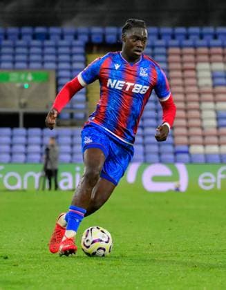 Crystal Palace u21s v Southampton u21s, London, UK - 12 May 2025 Hindolo Mustapha of Crystal Palace U21, U 21 Ä™s, Juan Larios of Southampton U21 s and Jayden Moore of Southampton U21 s during the Premier League 2 Semi Final match between Crystal Palace u21s and Southampton u21s at Selhurst Park, London on 12 May 2025 ( London Selhurst Park London England Copyright: xAlanxStanford PPAUKx PPA-189020