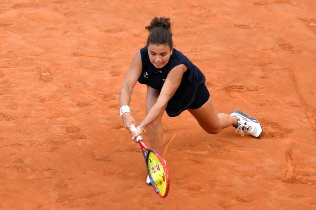 Jasmine Paolini of Italy during the match against Diana Shnaider of Russia at the Internazionali BNL d Italia 2025 tennis tournament at Foro Italico in Rome, Italy on May 13, 2025. Jasmine Paolini of Italy won 6-7, 6-4, 6-2. AndreaxStaccioli