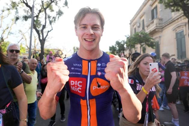 Van Uden Casper Cornelis of Team Picnic Postnl winner of the stage during the stage 4 of the Giro d™Italia from Alberobello (Pietramadre) to Lecce, Italy - Tuesday, May 13, 2025. - cycling.  Copyright: xFabioxFerrari LaPressex