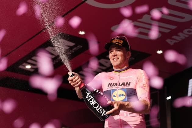Pedersen Mads of Lidl-Trek pink jersey during the stage 4 of the Giro d™Italia from Alberobello (Pietramadre) to Lecce, Italy - Tuesday, May 13, 2025. - cycling.  Copyright: xMassimoxPaolone LaPressex