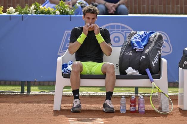 Italy, Turin 13th May 2025 ATP, Tennis Herren Challenger 175 Piemonte Open Intesa Sanpaolo, Sporting Press Club (Turin) Juan Manuel Cerundolo (Arg) Vs Federico Cina (Ita) 7-6 6-4  Copyright: xTonelloxAbozzi IPAxSportx xipa-agency.netx xx IPA_57638405 IPA_Agency_IPA57638405