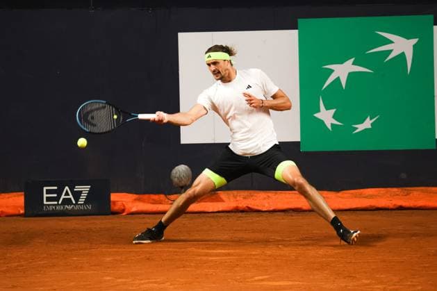 Alexander Zverev forehand during Internazionali BNL d Italia, International Tennis match in Rome, Italy, May 14 2025  Copyright: xGiorgioxMaiozzi IPAxSportx xipa-agency.netx xx IPA_57653103 IPA_Agency_IPA57653103