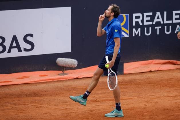 TENNIS - Internazionali di Tennis - Internazionali BNL d Italia Daniil Medvedev complaining during Internazionali BNL d Italia, International Tennis match in Rome, Italy, May 14 2025 Rome Italy  Copyright: xIPAxSport ABACAx