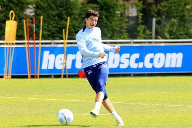 DEU, DFL, 2. FBL Hertha BSC, Training, 14.05.2025, Sportforum, Berlin, DEU, DFL, 2. FBL Hertha BSC, Training, im Bild Ibrahim Maza (Hertha BSC Berlin 10) DFL - regulations prohibit any use of Photographs as image sequences and or quasi-video
