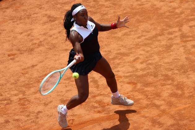 May 14, 2025, Rome, Celestynow, Italy: COCO GAUFF of USA during the 1 4 final against M. Andreeva at the WTA, Tennis Damen Internazionali BNL d Italia 2025 Italian Open tennis tournament at Foro Italico in Rome, Italy. Rome Italy - ZUMAc278 20250514_zsp_c278_005 Copyright: xMarcinxCholewinskix