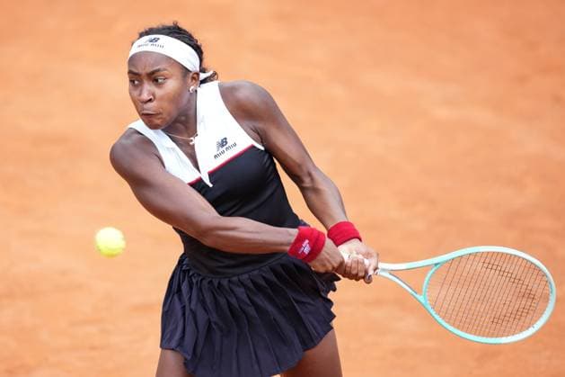 Coco Gauff of United States of America during the match against Erika Andreeva of Russia at the Internazionali BNL d Italia 2025 tennis tournament at Foro Italico in Rome, Italy on may 14, 2025. AntoniettaxBaldassarre