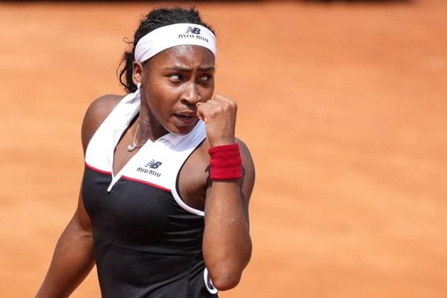 Coco Gauff of United States of America during the match against Erika Andreeva of Russia at the Internazionali BNL d Italia 2025 tennis tournament at Foro Italico in Rome, Italy on may 14, 2025. AntoniettaxBaldassarre