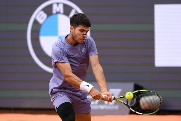 Foto IPP Cavaliere Emiliano. Roma 14 05 2025. Tennis Internazionali d Italia 2025. Nella foto: Carlos Alcaraz. Italy Photo Press - World Copyright italy ITALY  Copyright: xR4924_italyphotopressx