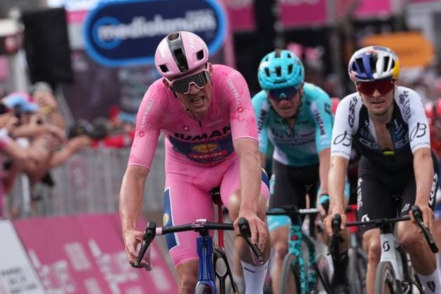 Pedersen Mads of Lidl-Trek pink jersey. Winner of the stage during the stage 5 of the Giro d™Italia from Ceglie Messapica to Matera, Italy - Wednesday, May 14, 2025. - cycling.  Copyright: xGianmattiaxD Alberto xLaPressex