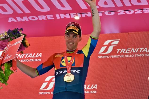 Mads Pedersen stage winner during Stage 5 - Ceglie Messapica-Matera, Giro d Italia race in Matera, Italy, May 14 2025  Copyright: xPasqualexGolia IPAxSportx xipa-agency.netx xx IPA_57675410 IPA_Agency_IPA57675410