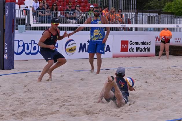 May 14, 2025, Madrid, Madrid, Spain: JAVIER HUERTA PASTOR competes during the CEV Beach Volley Nations Cup match between SPAIN and UKRAINE at Parque Deportivo Puerta de Hierro on may 14, 2025 in Madrid, Spain. Madrid Spain - ZUMAc312 20250514_zsp_c312_026 Copyright: xOscarxManuelxSanchezx