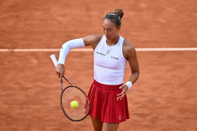 TENNIS - Internazionali di Tennis - Internazionali BNL d Italia Qinwen Zheng (CHN) in action against Aryna Sabalenka (BLR) during the Internazionali BNL d Italia Day Ten at Foro Italico on May 14, 2025 in Rome, Italy. Rome Italy  Copyright: xIPAxSport ABACAx