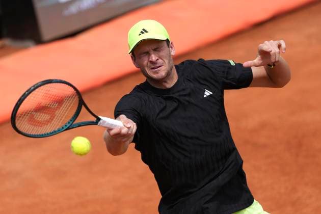 Hubert Hurkacz of Poland during the match against Tommy Paul of United States of America at the Internazionali BNL d Italia 2025 tennis tournament at Foro Italico in Rome, Italy on May 15, 2025. AntoniettaxBaldassarre