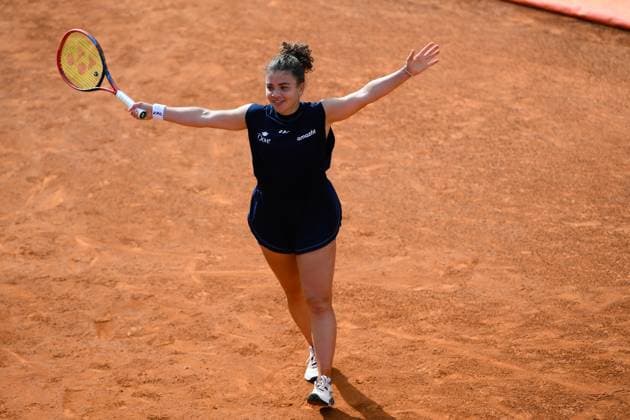 Foto IPP Cavaliere Emiliano. Roma 15 05 2025. Tennis Internazionali d Italia 2025. Nella foto: esulta Jasmine Paolini. Italy Photo Press - World Copyright italy ITALY  Copyright: xR4924_italyphotopressx