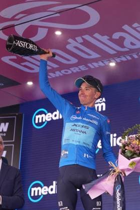 Fortunato Lorenzo of Xds Astana Team, blue jersey, during the stage 6 of the Giro d™Italia from Potenza to Napoli, Italia - Thursday, May 15, 2025. - cycling.  Copyright: xMassimoxPaolone LaPressex