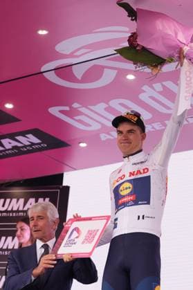 Vacek Mathias of Lidl-Trek - Wanty, white jersey, during the stage 6 of the Giro d™Italia from Potenza to Napoli, Italia - Thursday, May 15, 2025. - cycling.  Copyright: xMassimoxPaolone LaPressex
