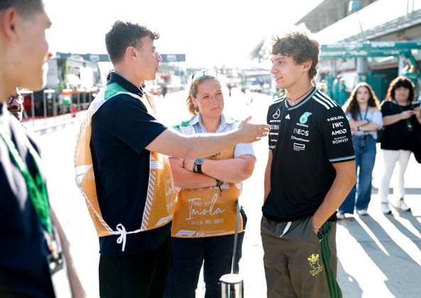12 Andrea Kimi Antonelli (ITA, Mercedes-AMG Petronas F1 Team), F1 Grand Prix of Emilia-Romagna at Autodromo Internazionale Enzo e Dino Ferrari on May 15, 2025 in Imola, Italy. (Photo by HOCH ZWEI) Imola Italy