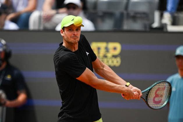 TENNIS - Internazionali di Tennis - Internazionali BNL d Italia Hubert Hurkacz in action during the Internazionali BNL d Italia match between Coco Gauff and Mirra Andreeva on 14 of May 2025 at Campo Centrale in Roma, Italy. Photo Tiziano Ballabio Rome Italy  Copyright: xIPAxSport ABACAx