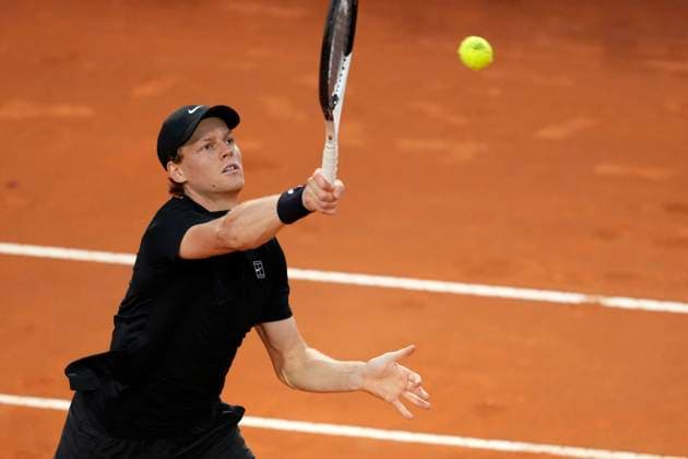 Jannik Sinner of Italy during the match against Casper Ruud of Norway at the Internazionali BNL d Italia 2025 tennis tournament at Foro Italico in Rome, Italy on May 15, 2025. Jannik Sinner won 6-0, 6-1. AntoniettaxBaldassarre