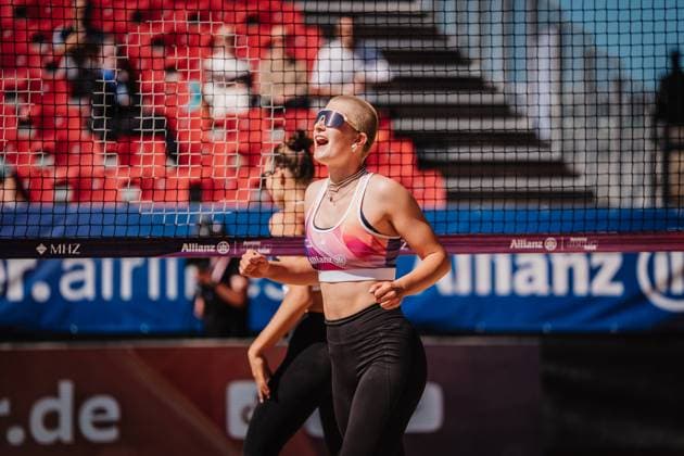 Beachvolleyball Frauen Allianz German Beach Tour 2025 Tourstop Düsseldorf 15.05.2025 Mareet Maidhof Düsseldorf Robert-Lehr-Ufer Nordrhein-Westfalen Deutschland