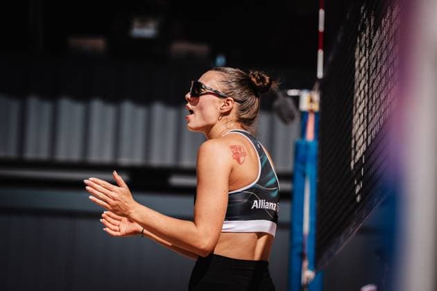 Beachvolleyball Frauen Allianz German Beach Tour 2025 Tourstop Düsseldorf 15.05.2025 Elea Beutel Düsseldorf Robert-Lehr-Ufer Nordrhein-Westfalen Deutschland