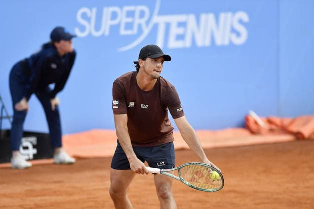 Italy, Turin 14th May 2025 ATP, Tennis Herren Challenger 175 Piemonte Open Intesa Sanpaolo, Sporting Press Club (Turin) Francesco Passaro (Ita) Vs Luciano Darderi (Ita) 7-6 6-4  Copyright: xTonelloxAbozzi IPAxSportx xipa-agency.netx xx IPA_57746223 IPA_Agency_IPA57746223