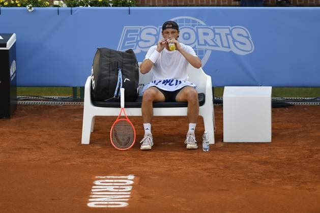 Italy, Turin 14th May 2025 ATP, Tennis Herren Challenger 175 Piemonte Open Intesa Sanpaolo, Sporting Press Club (Turin) Alexander Bublik (Kaz) Vs Federico Arnaboldi (Ita) 0-6 6-3 6-3  Copyright: xTonelloxAbozzi IPAxSportx xipa-agency.netx xx IPA_57746235 IPA_Agency_IPA57746235