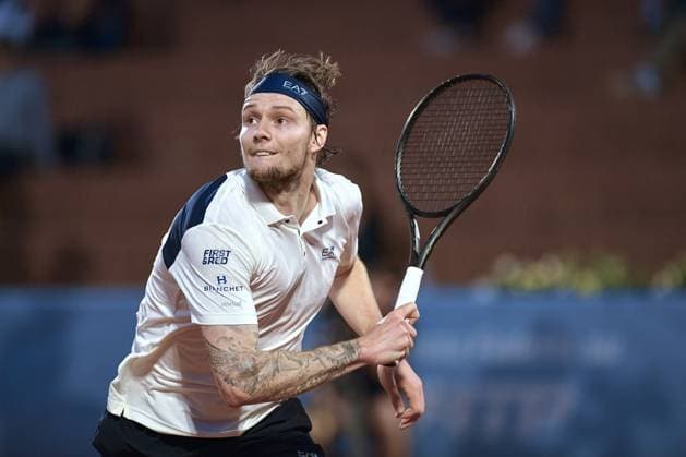 Italy, Turin 14th May 2025 ATP, Tennis Herren Challenger 175 Piemonte Open Intesa Sanpaolo, Sporting Press Club (Turin) Alexander Bublik (Kaz) Vs Federico Arnaboldi (Ita) 0-6 6-3 6-3  Copyright: xTonelloxAbozzi IPAxSportx xipa-agency.netx xx IPA_57746301 IPA_Agency_IPA57746301