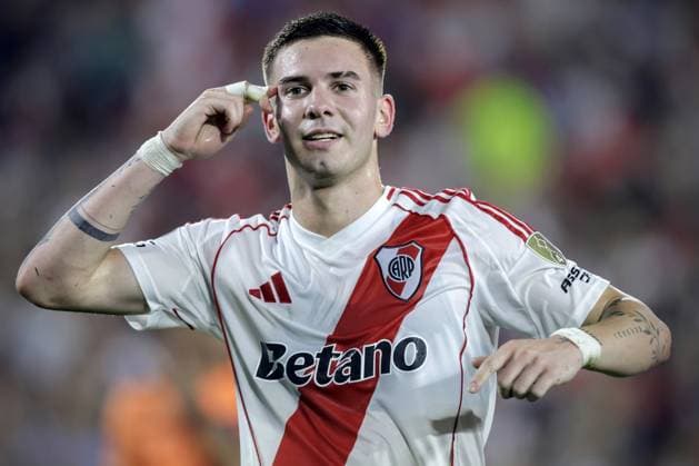 Franco Mastantuono. River Plate vs Independiente del Valle. Copa Libertadores. Fase de Grupos.
