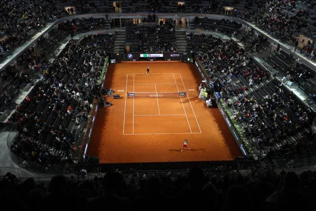Rome, Italy, italy: Rome, Italy 05 15 2025: Aerial view. Semifinals, women s singles, Gauff Coco USA rank 3 against Qinwen Zheng CHN rank 8 during the Internazionali BNL d Italia 2025 WTA, Tennis Damen Masters 1000 women s circuit in Rome at the Foro Italico. Rome italy  - ZUMAp169 20250515_zea_p169_1529 Copyright: xmarcoxiacobuccix Tennis: WTA Masters 1000 Women At Foro Italico In Rome - Semifinals, Women S Singles, Gauff Coco (USA) Rank 3 Vs Qinwen Zheng (CHN)  - ZUMA0818 0818665290st Copyright: xIMAGO marcoxiacobuccix