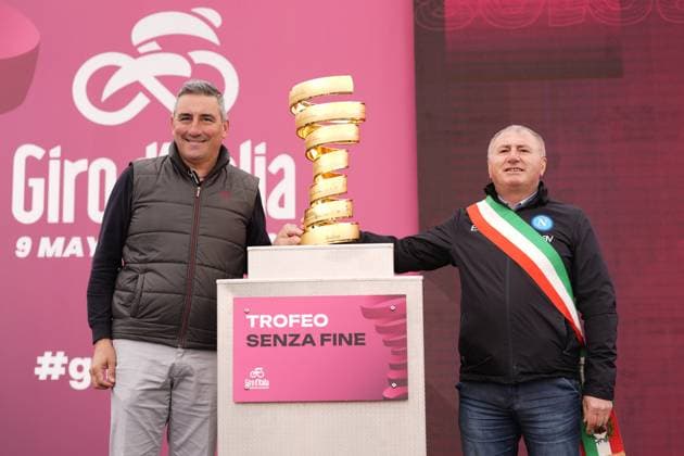 Angelo Caruso, mayor of Castel di Sangro, during the stage 7 of the Giro d™Italia from Castel di Sangro to Tagliacozzo, Italy - Friday, May 16, 2025. - cycling.  Copyright: xMassimoxPaolone LaPressex