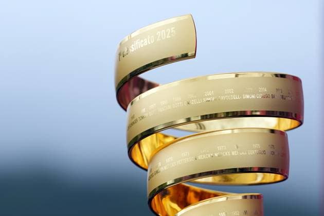 The trophy during the stage 7 of the Giro d™Italia from Castel di Sangro to Tagliacozzo, Italy - Friday, May 16, 2025. - cycling.  Copyright: xGianxMattiaxD Alberto LaPressex