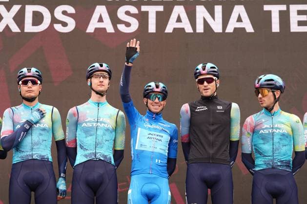 Fortunato Lorenzo of Xds Astana Team, blue jersey, during the stage 7 of the Giro d™Italia from Castel di Sangro to Tagliacozzo, Italy - Friday, May 16, 2025. - cycling.  Copyright: xMassimoxPaolone LaPressex
