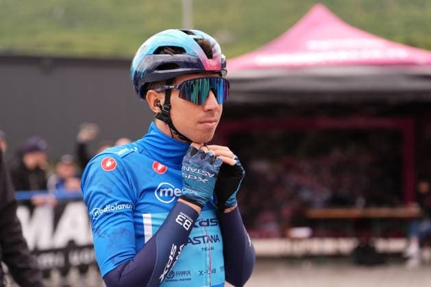 Fortunato Lorenzo of Xds Astana Team, blue jersey, during the stage 7 of the Giro d™Italia from Castel di Sangro to Tagliacozzo, Italy - Friday, May 16, 2025. - cycling.  Copyright: xMassimoxPaolone LaPressex