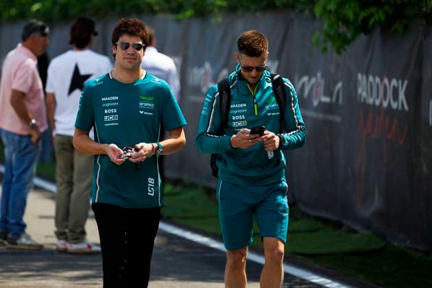 16th May 2025; Autodromo Enzo e Dino Ferrari, Imola, Italy; FIA Formula 1 Emilia Romagna Grand Prix 2025; Free Practice Day; Number 18 Aston Martin Aramco driver Lance Stroll arrives at the track for the Emilia Romagna Formula 1  ActionPlus12788212 StephenxBlackberry