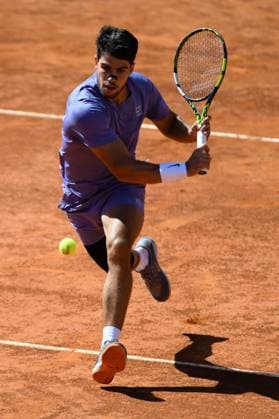 Foto IPP Cavaliere Emiliano. Roma 16 05 2025. Tennis Internazionali d Italia 2025. Nella foto: Carlos Alcaraz. Italy Photo Press - World Copyright italy ITALY  Copyright: xR4924_italyphotopressx