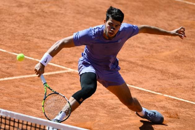 Foto IPP Cavaliere Emiliano. Roma 16 05 2025. Tennis Internazionali d Italia 2025. Nella foto: Carlos Alcaraz. Italy Photo Press - World Copyright italy ITALY  Copyright: xR4924_italyphotopressx