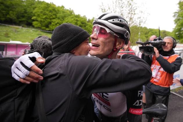 Ayuso Pesquera Juan of Uae Team Emirates Xrg winner of the stage during the stage 7 of the Giro d™Italia from Castel di Sangro to Tagliacozzo, Italy - Friday, May 16, 2025. - cycling.  Copyright: xMarcoxAlpozzi LaPressex