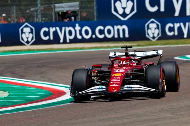16th May 2025; Autodromo Enzo e Dino Ferrari, Imola, Italy; FIA Formula 1 Emilia Romagna Grand Prix 2025; Free Practice Day; Number 16 Scuderia Ferrari driver Charles Leclerc during practice 1 at the Emilia Romagna Formula 1  ActionPlus12788425 StephenxBlackberry