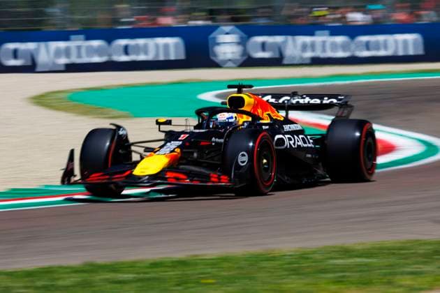 16th May 2025; Autodromo Enzo e Dino Ferrari, Imola, Italy; FIA Formula 1 Emilia Romagna Grand Prix 2025; Free Practice Day; Number 1 Oracle Red Bull driver Max Verstappen during practice 1 at the Emilia Romagna Formula 1  ActionPlus12788401 StephenxBlackberry