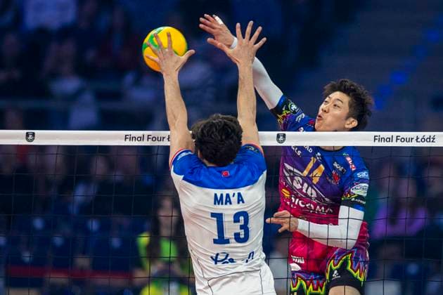 Sir Sicoma Monini Perugia - Halkbank Ankara - CEV Champions League Volley 2025 Final Four Yuki Ishikawa during the CEV Champions League volleyball semi-final match Sir Sicoma Monini Perugia vs Halkbank Ankara in Lodz, Poland on May 16, 2025. Lodz Poland  Copyright: xAndrzejxIwanczukx originalFilename:iwanczuk-sirsicom250516_npaDV.jpg