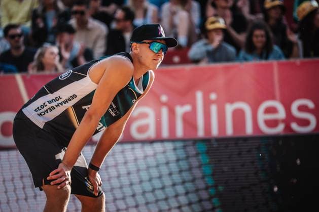 Beachvolleyball Männer Allianz German Beach Tour 2025 Tourstop Düsseldorf 16.05.2025 Kristians Fokerots Düsseldorf Robert-Lehr-Ufer Nordrhein-Westfalen Deutschland