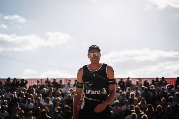 Beachvolleyball Männer Allianz German Beach Tour 2025 Tourstop Düsseldorf 16.05.2025 Nils Ehlers Düsseldorf Robert-Lehr-Ufer Nordrhein-Westfalen Deutschland