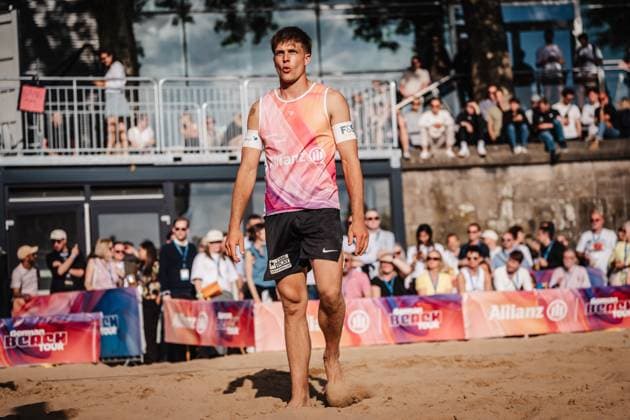 Beachvolleyball Männer Allianz German Beach Tour 2025 Tourstop Düsseldorf 16.05.2025 Luis Kubo Düsseldorf Robert-Lehr-Ufer Nordrhein-Westfalen Deutschland