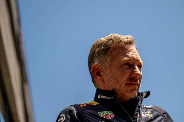 IMOLA, ITALY: Christian Horner, racing for the Red Bull Racing team during the 2025 Formula 1 Emilia Romagna Grand Prix at the Imola Circuit in Imola, Italy