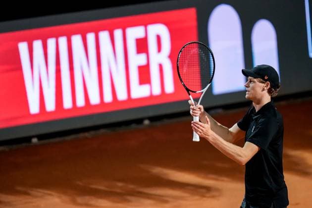 Sport Bilder des Tages Internazionali BNL D Italia 2025 - Day Twelve Jannik Sinner of Italy celebrates the victory against Tommy Paul of USA during the Internazionali BNL d™Italia day twelve at Foro Italico on May 16, 2025 in Rome, Italy. Rome Foro Italico Lazio Italy Copyright: xGiuseppexMaffiax IBI_Day12_160525_DSC2595