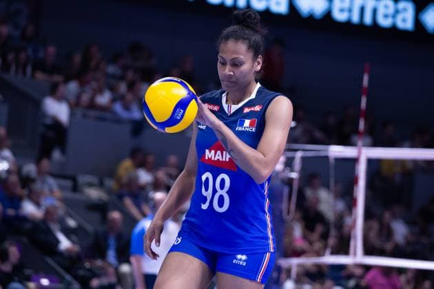 VOLLEYBALL : France VS Slovenie - Nations League - 16 05 2025 TOULOUSE, FRANCE - MAY 16 - VOLLEYBALL : Sabine HAEWEGENE during the first preparatory match of the Women s Volleyball Nations League : France VS Slovenia at the Palais des Sports on May 16, 2025 in Toulouse, France  Copyright: xSylvainxDIONISIOx