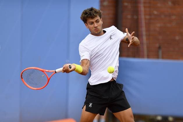 Italy, Turin 14th May 2025 ATP, Tennis Herren Challenger 175 Piemonte Open Intesa Sanpaolo, Sporting Press Club (Turin) Daniel Altmaier (Ger) Vs Flavio Cobolli (Ita) 6-3 7-5.  Copyright: xTonelloxAbozzi IPAxSportx xipa-agency.netx xx IPA_57793640 IPA_Agency_IPA57793640