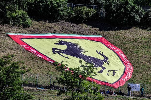MOTORI - Formula 1 - AWS Gran Premio del Made in Italy e dell Emilia Romagna 2025 - Practice 1 and 2 Ferrari EmblemaLogo near the track - during Formula 1 AWS Gran Premio del Made in Italy e dell Emilia Romagna 2025 - Autodromo Enzo e Dino Ferrari, Imola (BO) Italy from 15th to 18th May 2025, Imola Italy  Copyright: xIPAxSport ABACAx